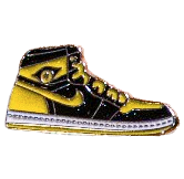 Air Jordan 1 Black Yellow Pin