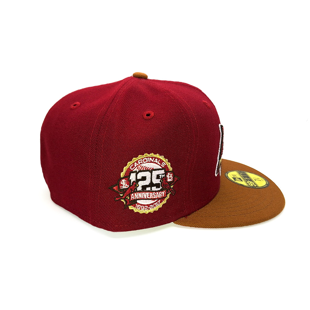 St. Louis Cardinals 125th Anniversary Patch New Era 59Fifty Fitted Sz 7 store 5/8 U/V